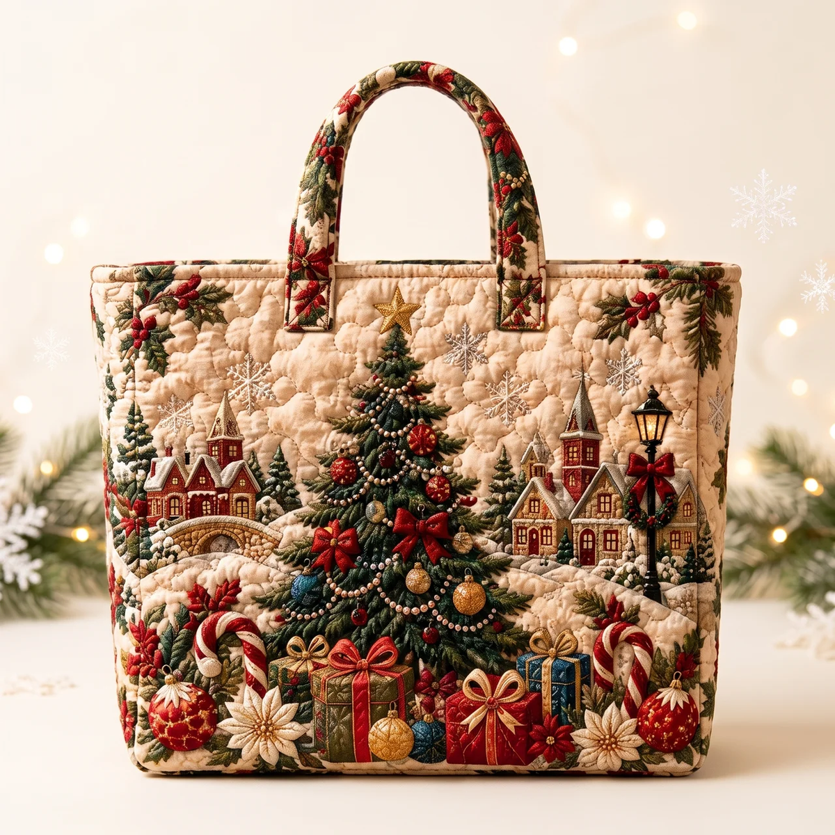 WalterBags Christmas Quilted Tote