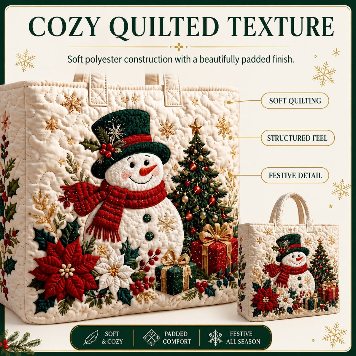 WalterBags Christmas Quilted Tote