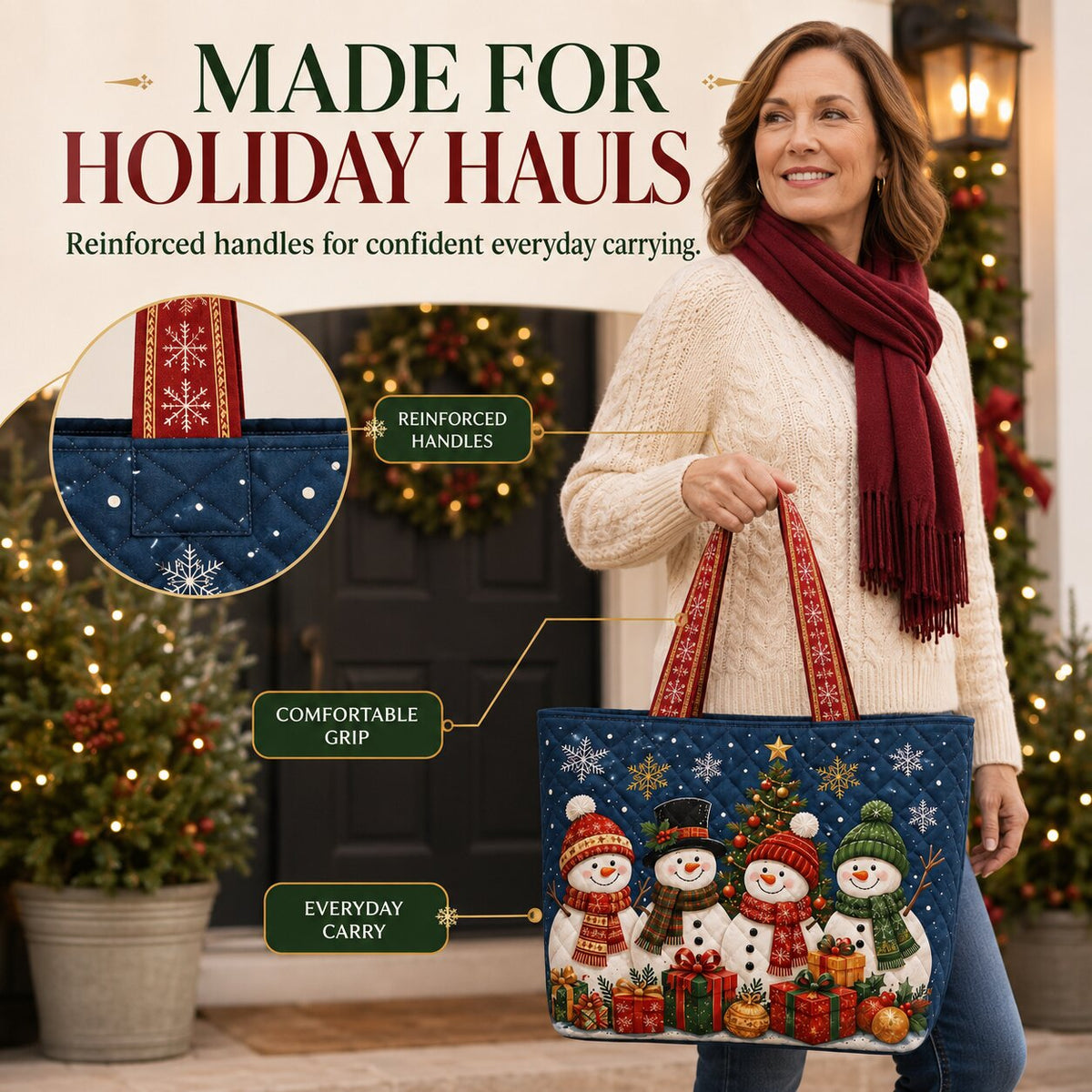 WalterBags Christmas Quilted Tote